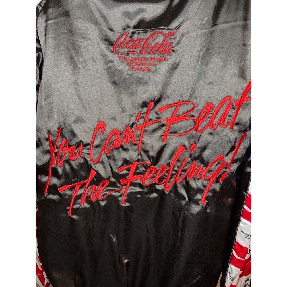 The Laundry Room Coca Cola Racing Satin Stadium Jacket Black w/ Bottle Opener L - Picture 5 of 11